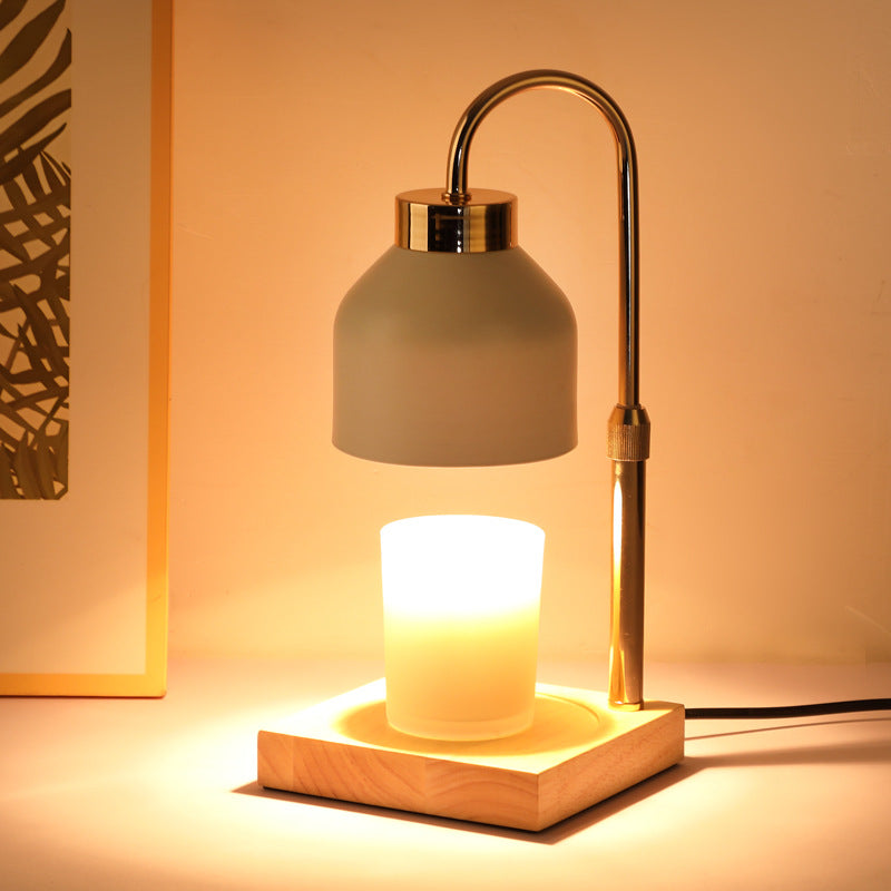 SERONA – Elegant Wax Melt Candle Warmer Lamp | Black or White Matte Finish with Brass Arm and Timer - Styyler