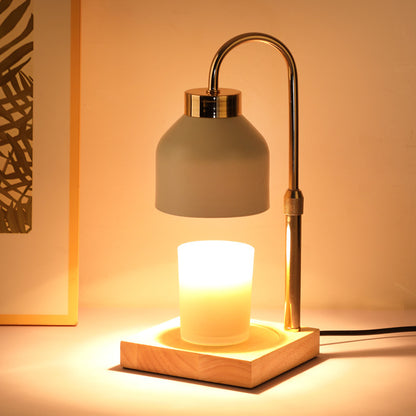 SERONA – Elegant Wax Melt Candle Warmer Lamp | Black or White Matte Finish with Brass Arm and Timer - Styyler