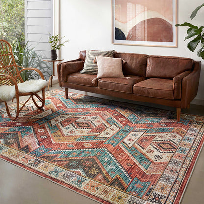 Zareen Persian Style Rug | Low-Pile Machine Washable | Bohemian Decor