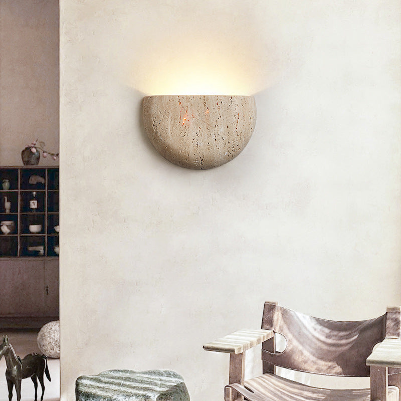 IshiGlow Natural Stone Wall Sconce | Japandi Wabi-Sabi Minimalist Wall Lighting