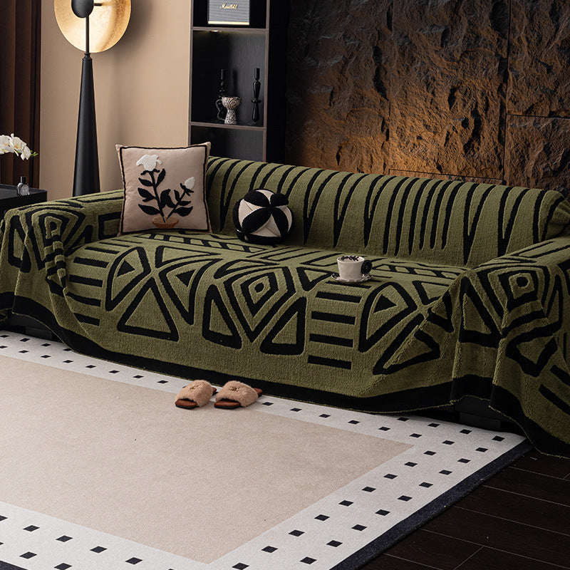 TRIBO Boho Style Plush Sofa Cover | Easy Clean Couch Protection