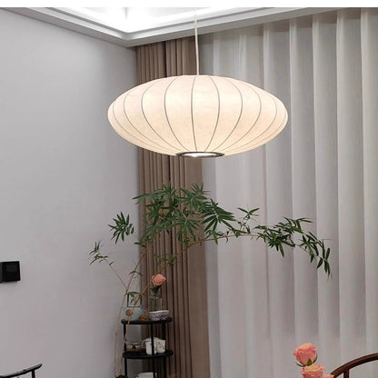 Satori Japandi Silk Pendant Lamp | Ceiling Light in Ivory White | 40cm and 50cm