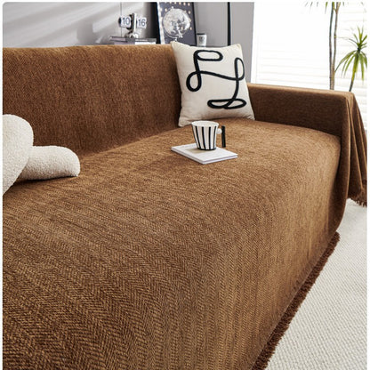 Hemingway Durable Pet-Friendly Herringbone Sofa Cover |Soft Fabric Sofa Protector | Machine Washable