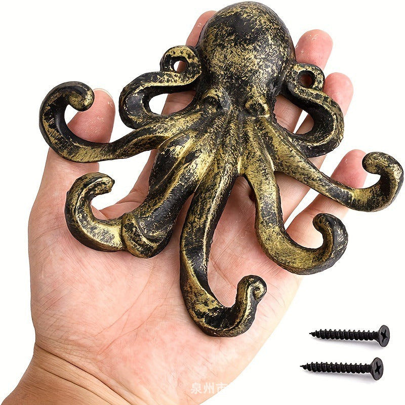 Cast Iron Octopus Wall Hook for Keys, Rings, Necklaces or Coats - Styyler