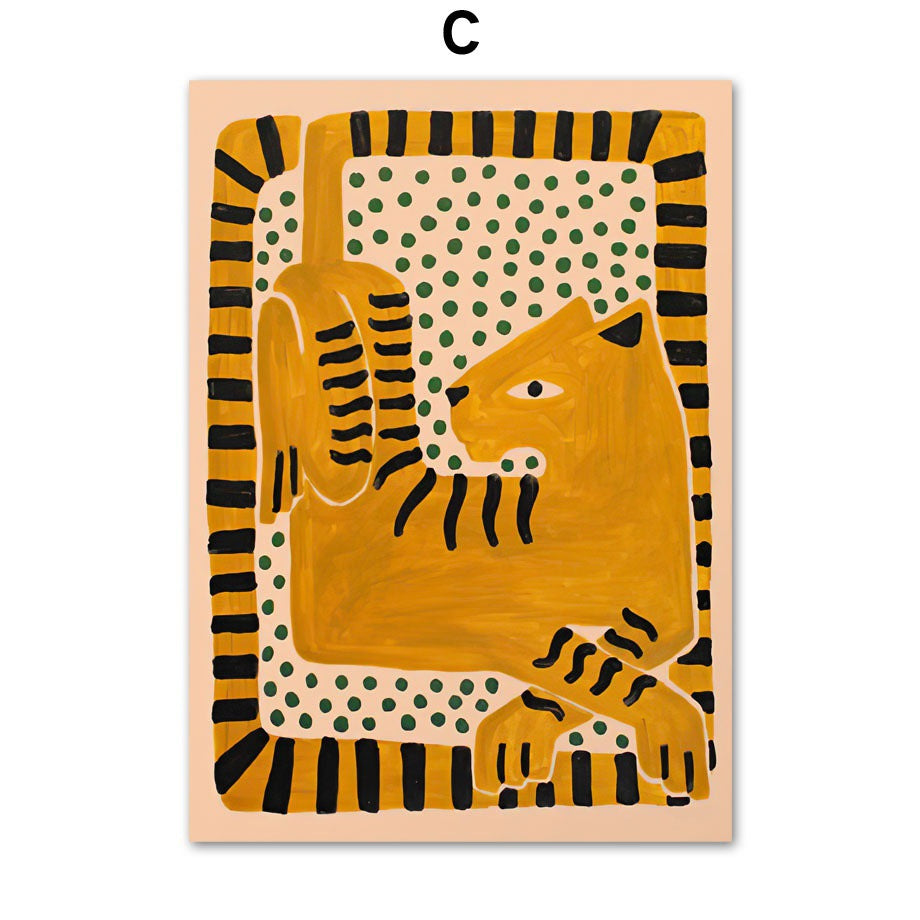 Tropica Folk Art Prints | Modern Botanical Wall Art on Canvas