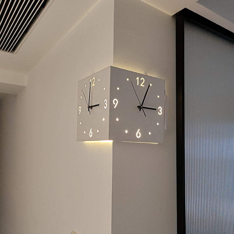TYME Corner Clock | Double-Sided Modern Wall Clock for Living Room
