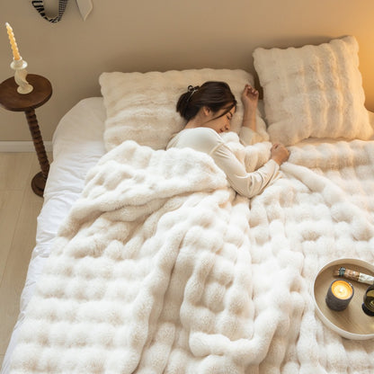 Veloura Luxe Faux Rabbit Fur Blanket | Ultra Soft Luxurious Feel Bed Cover