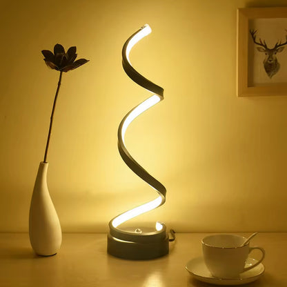 Spiral Table Lamp | Bedside Lighting With Diffuse Ambient Light