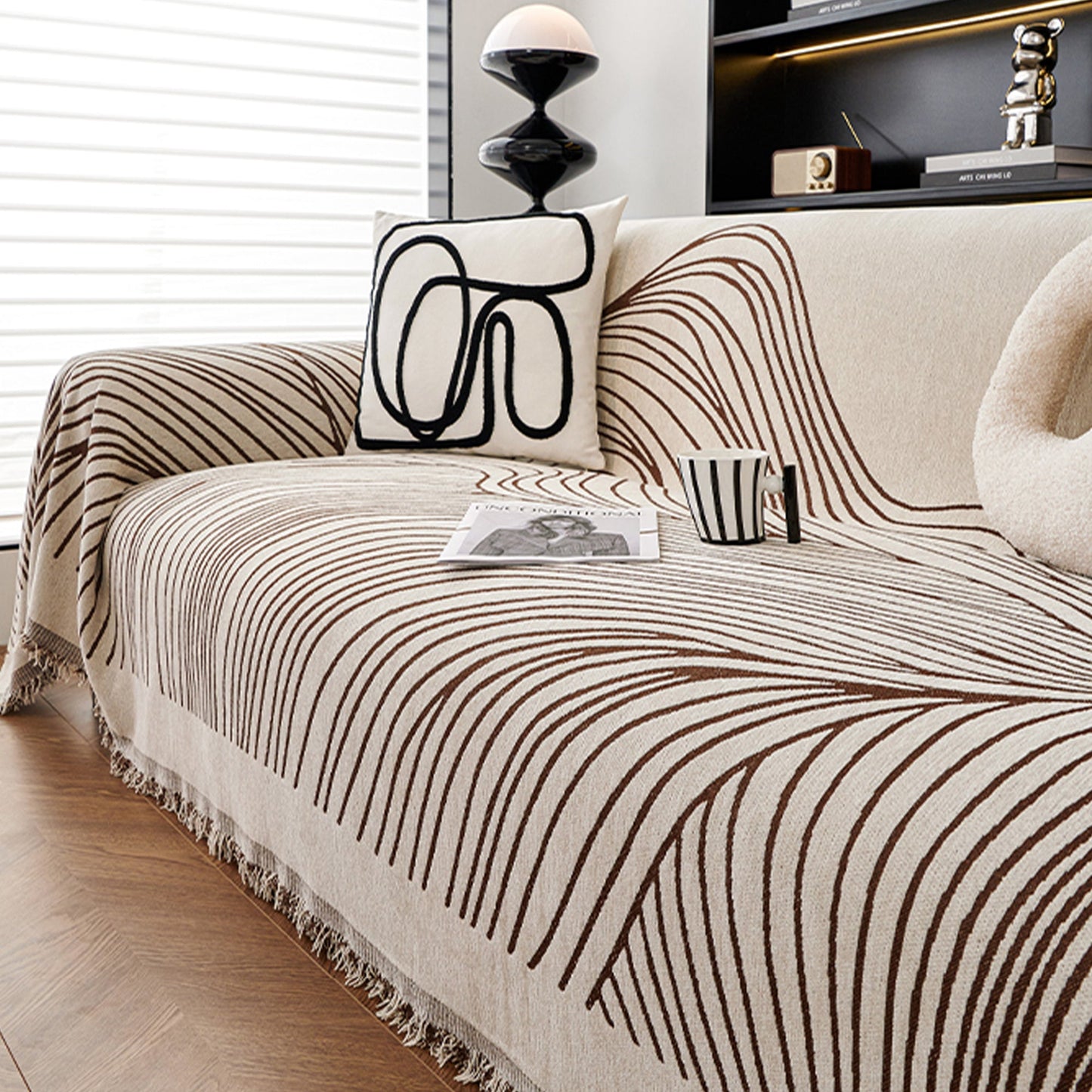 Reversible Jacquard Sofa Cover – Soft, Durable, Pet-Friendly Slipcover for Dogs and Children, Machine Washable 4