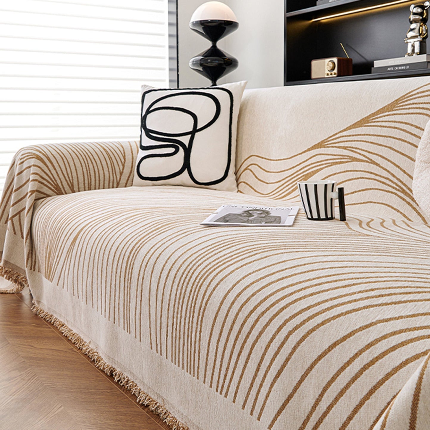 Reversible Jacquard Sofa Cover – Soft, Durable, Pet-Friendly Slipcover for Dogs and Children, Machine Washable 5