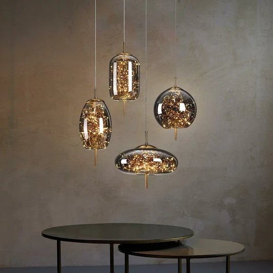SILVA Nordic Style Glass Pendant Light | Elegant Ceiling Lamp for Living Rooms