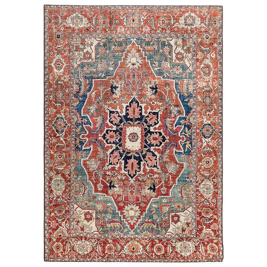 Zarrah Persian Style Rug | Low-Pile Machine Washable | Bohemian Decor