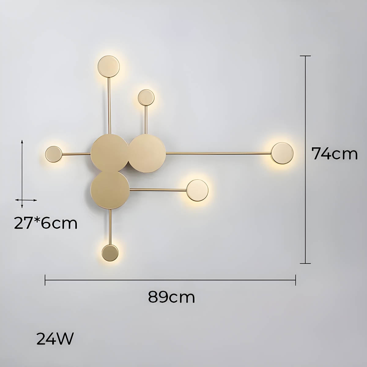 Lumya - Modern Geometric LED Wall Light | White Gold and Black Indoor Lighting - Styyler