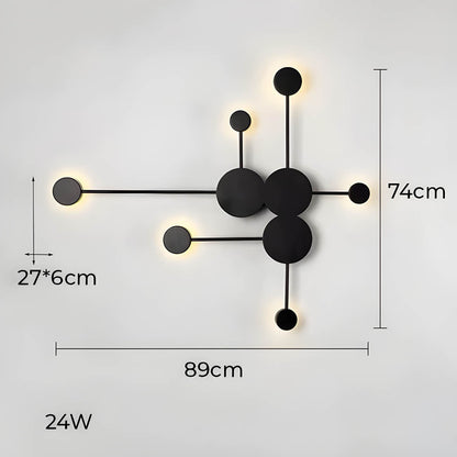 Lumya - Modern Geometric LED Wall Light | White Gold and Black Indoor Lighting - Styyler