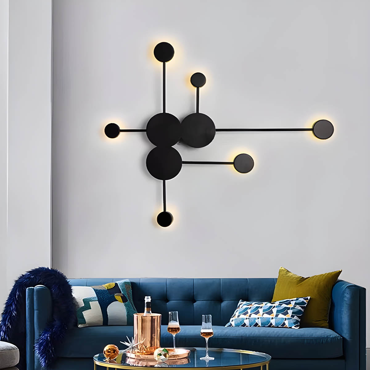 Lumya - Modern Geometric LED Wall Light | White Gold and Black Indoor Lighting - Styyler