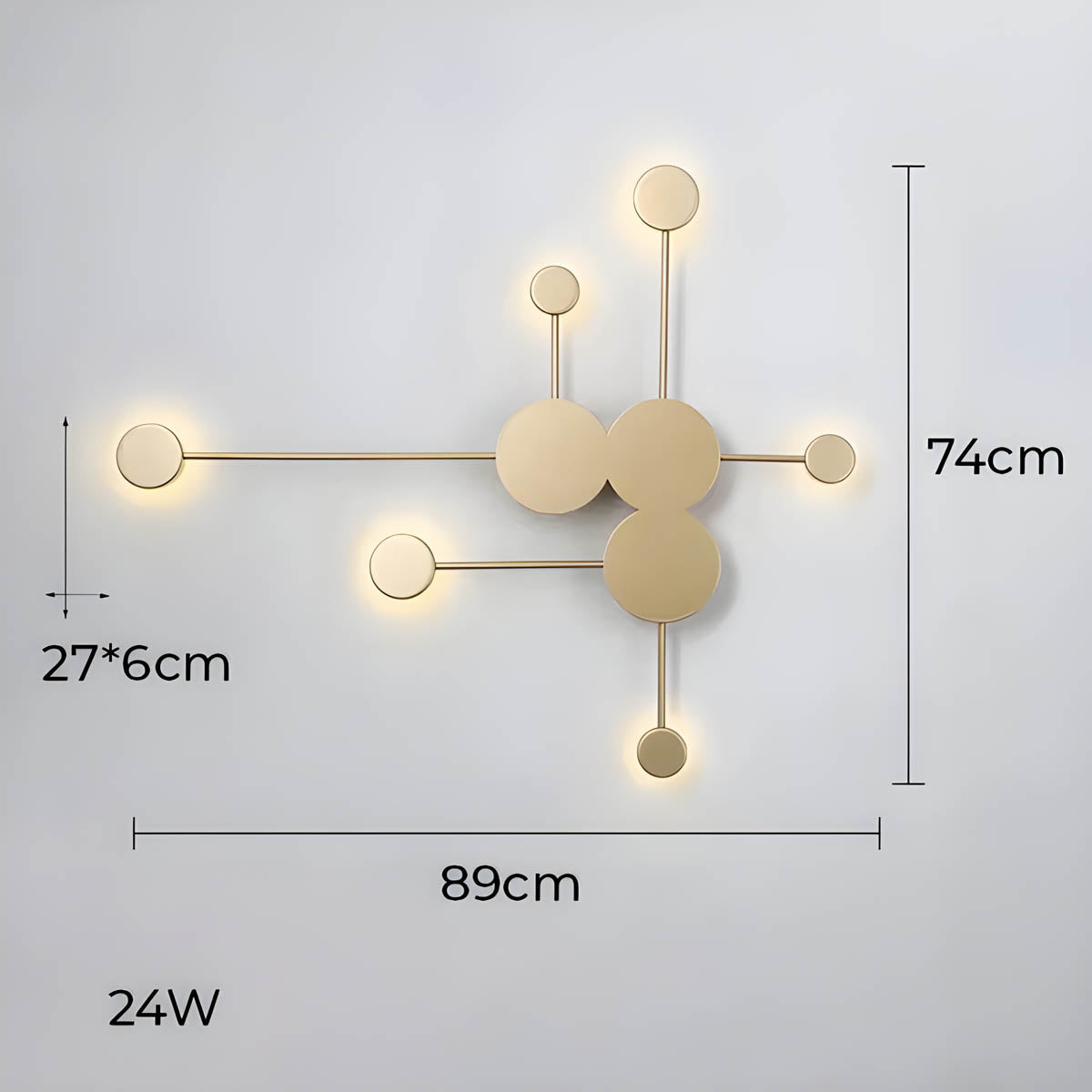 Lumya - Modern Geometric LED Wall Light | White Gold and Black Indoor Lighting - Styyler