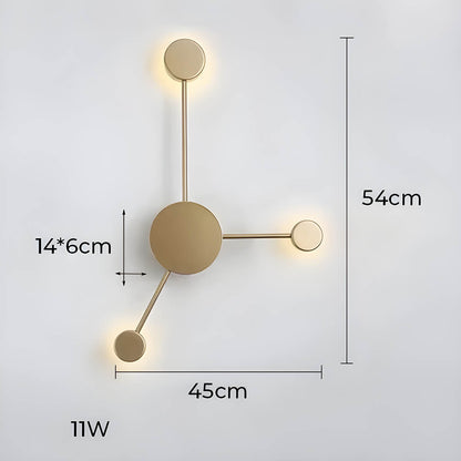 Lumya - Modern Geometric LED Wall Light | White Gold and Black Indoor Lighting - Styyler