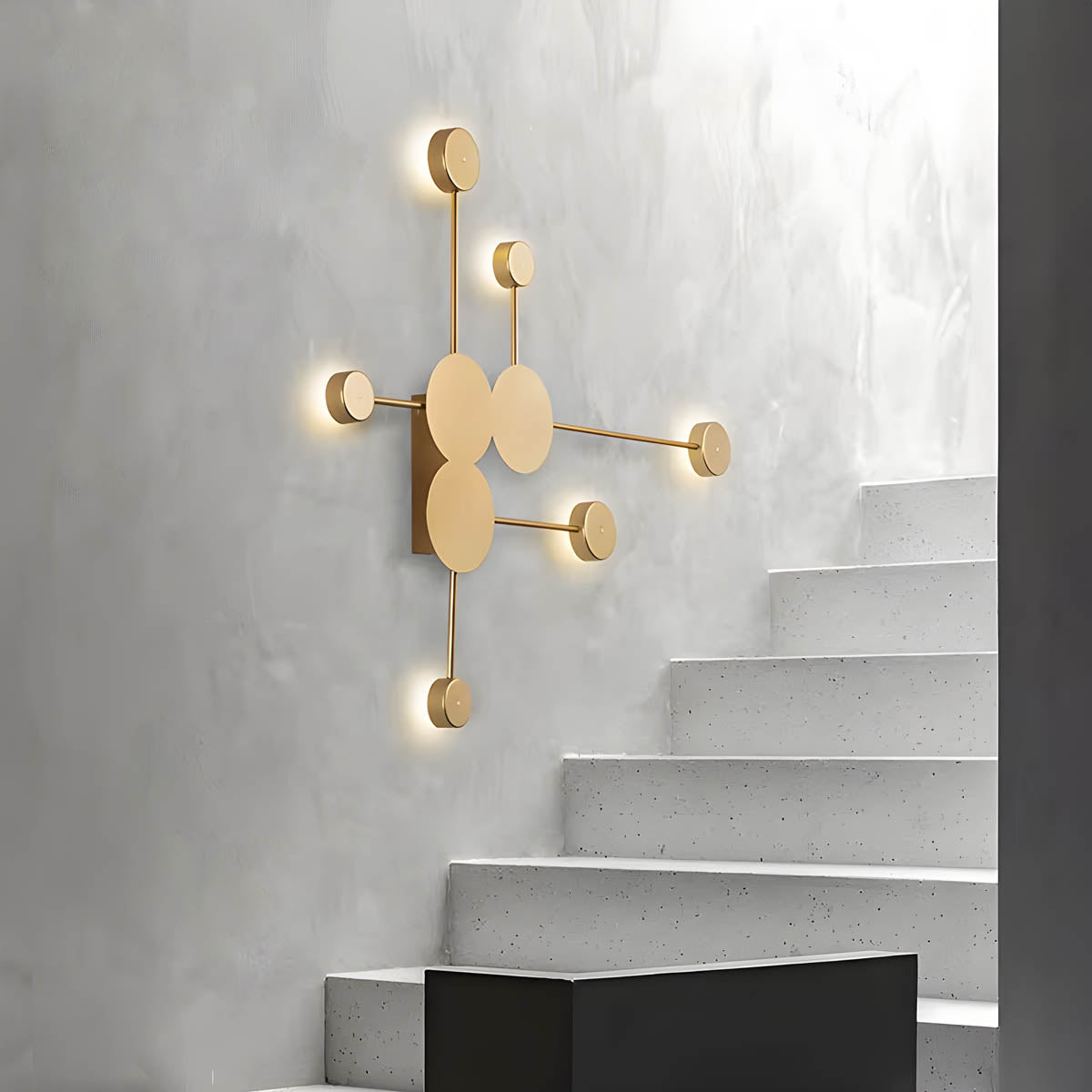 Lumya - Modern Geometric LED Wall Light | White Gold and Black Indoor Lighting - Styyler