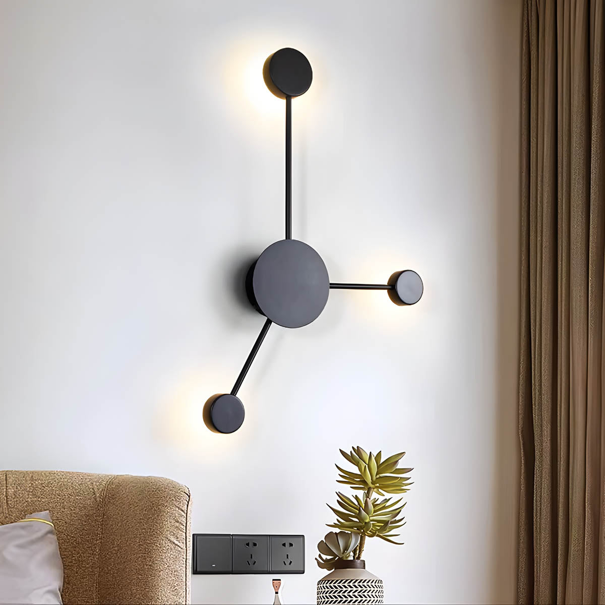 Lumya - Modern Geometric LED Wall Light | White Gold and Black Indoor Lighting - Styyler