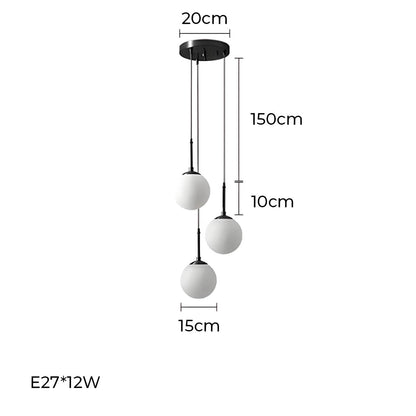 Sonya Minimalist Pendant Light with Adjustable Cord and Glass Globes - Styyler