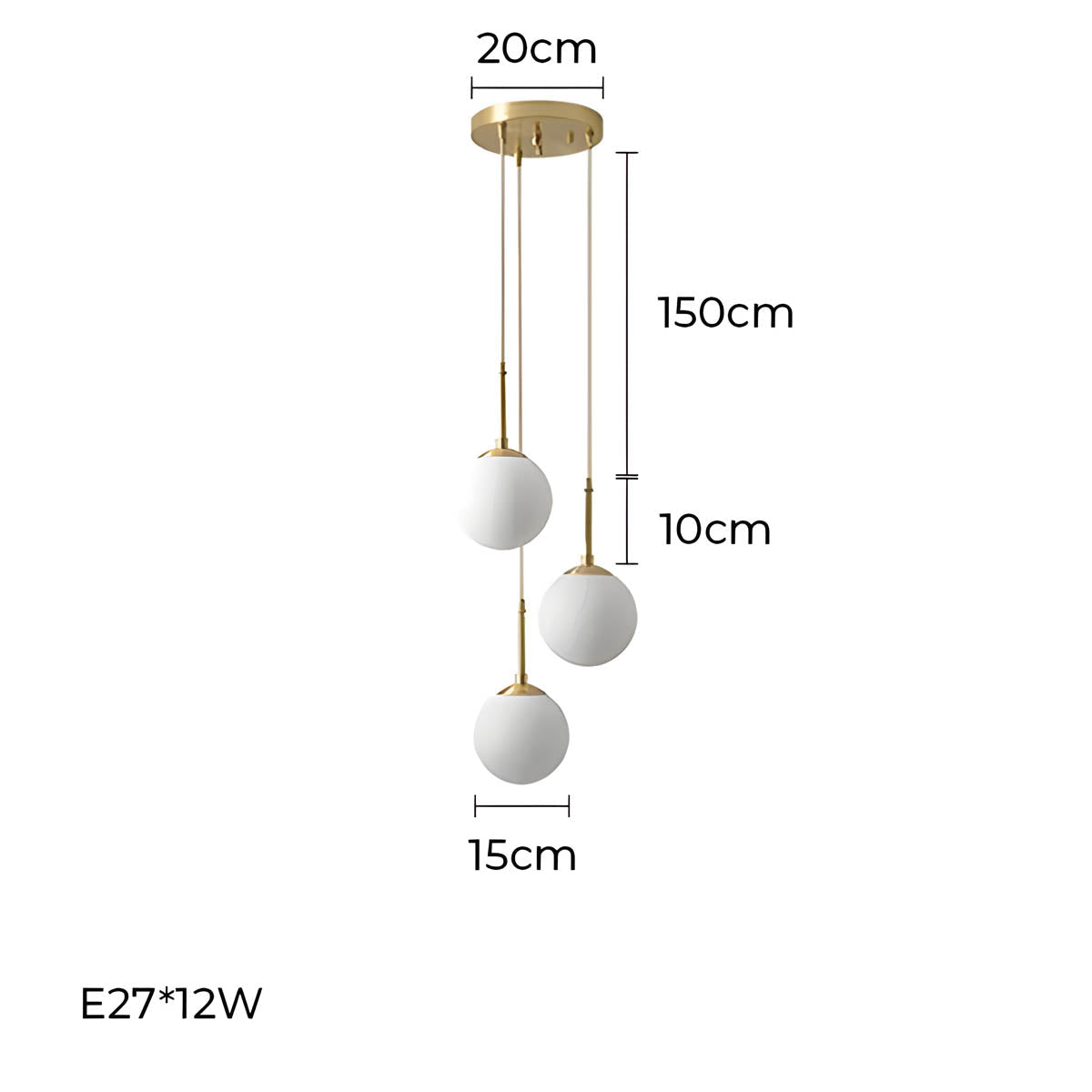 Sonya Minimalist Pendant Light with Adjustable Cord and Glass Globes - Styyler