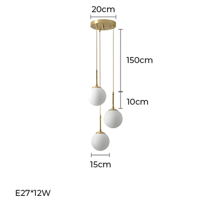 Sonya Minimalist Pendant Light with Adjustable Cord and Glass Globes - Styyler