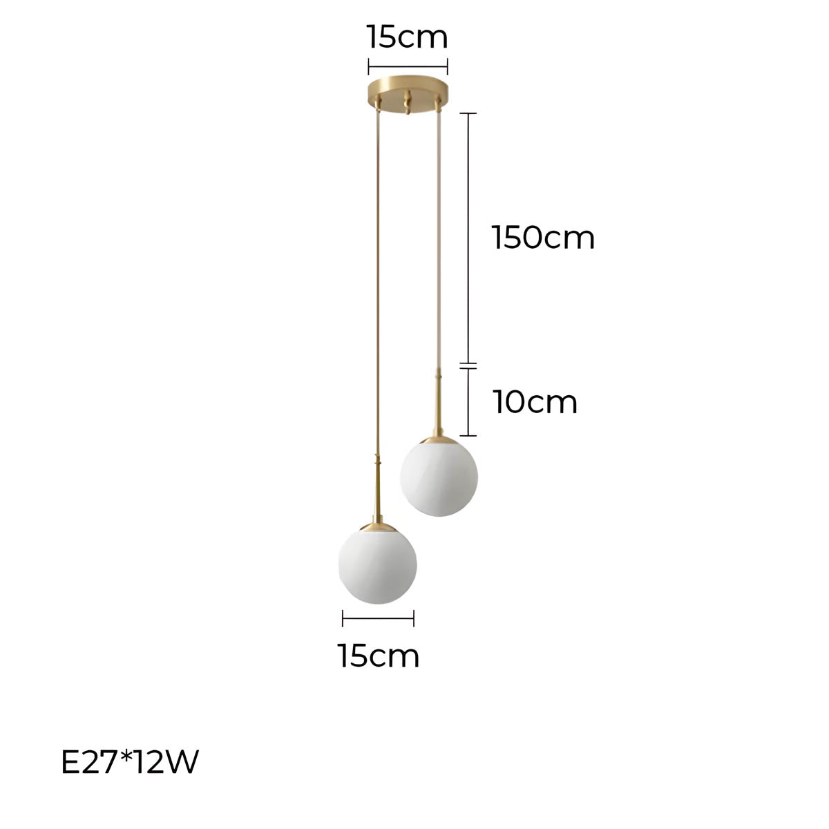 Sonya Minimalist Pendant Light with Adjustable Cord and Glass Globes - Styyler