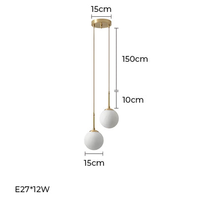 Sonya Minimalist Pendant Light with Adjustable Cord and Glass Globes - Styyler