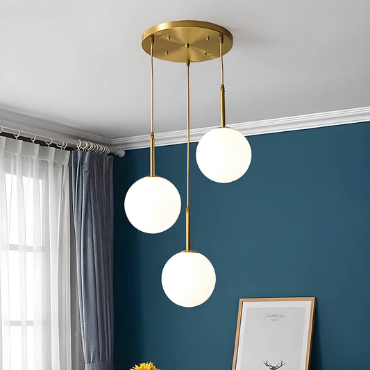 Sonya Minimalist Pendant Light with Adjustable Cord and Glass Globes - Styyler
