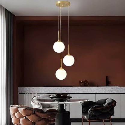 Sonya Minimalist Pendant Light with Adjustable Cord and Glass Globes - Styyler