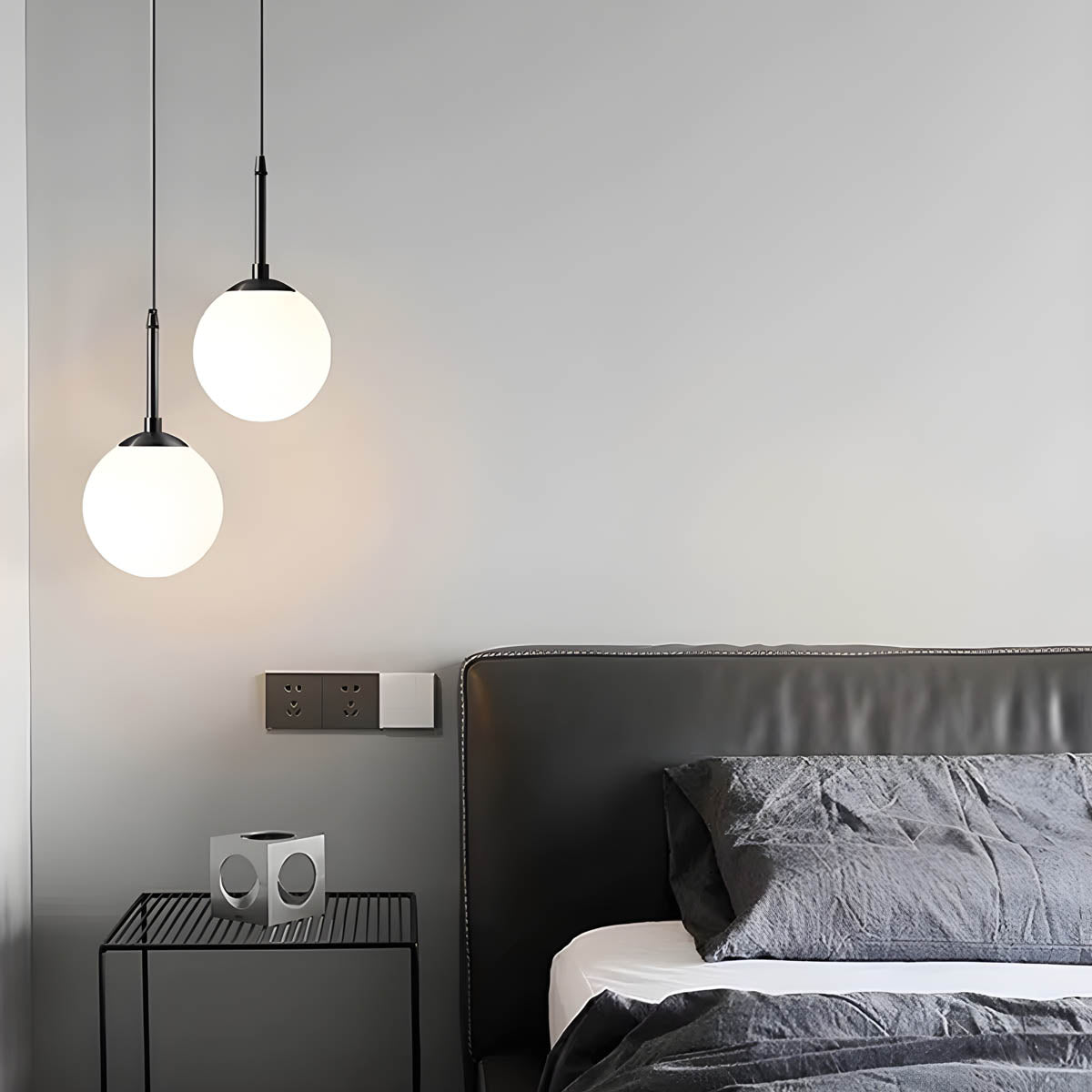 Sonya Minimalist Pendant Light with Adjustable Cord and Glass Globes - Styyler