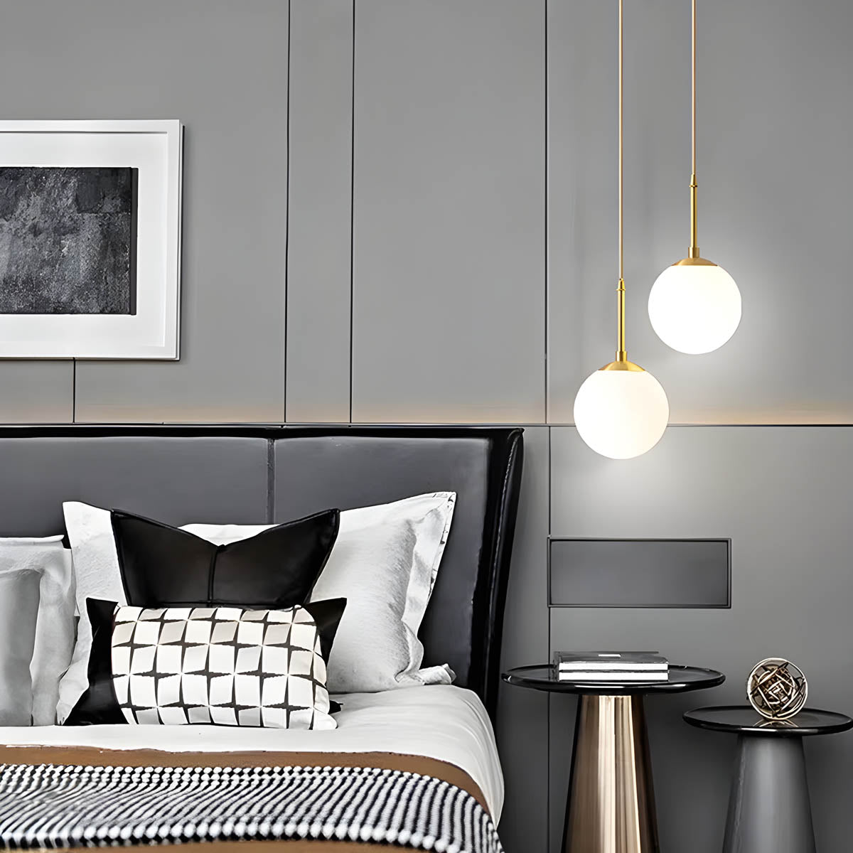 Sonya Minimalist Pendant Light with Adjustable Cord and Glass Globes - Styyler