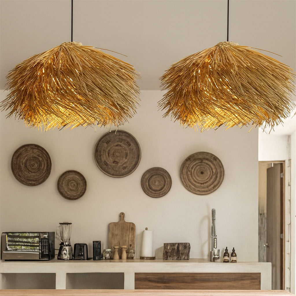 Takumi Handmade Japanese Rattan Pendant Lamp | Natural Woven Chandelier Light (40–80cm) - Styyler