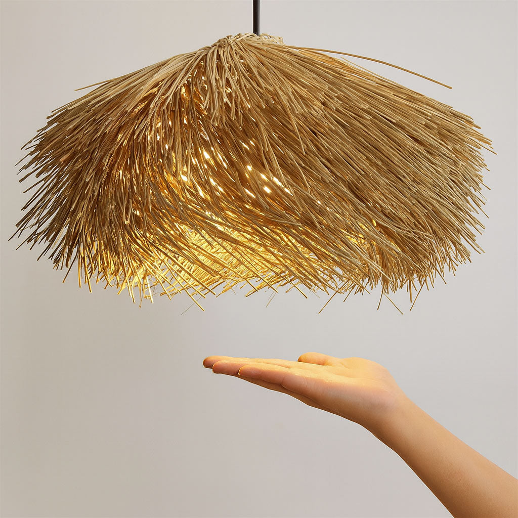 Takumi Handmade Japanese Rattan Pendant Lamp | Natural Woven Chandelier Light (40–80cm) - Styyler