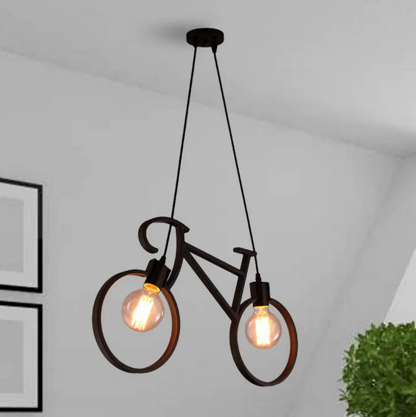 Nordic Modern Minimalist Double-Head Bicycle Pendant Light
