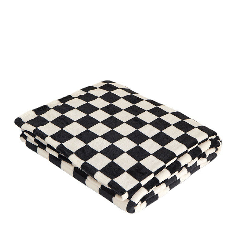 VELO Checkered Flannel Blanket | Soft Lightweight Throw or Nap Blamket