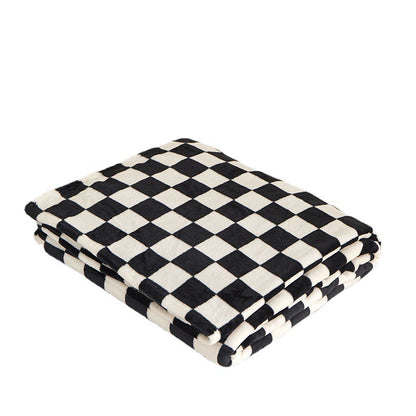 VELO Checkered Flannel Blanket | Soft Lightweight Throw or Nap Blamket
