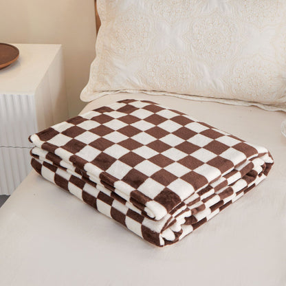 VELO Checkered Flannel Blanket | Soft Lightweight Throw or Nap Blamket