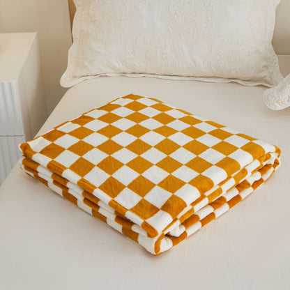 VELO Checkered Flannel Blanket | Soft Lightweight Throw or Nap Blamket