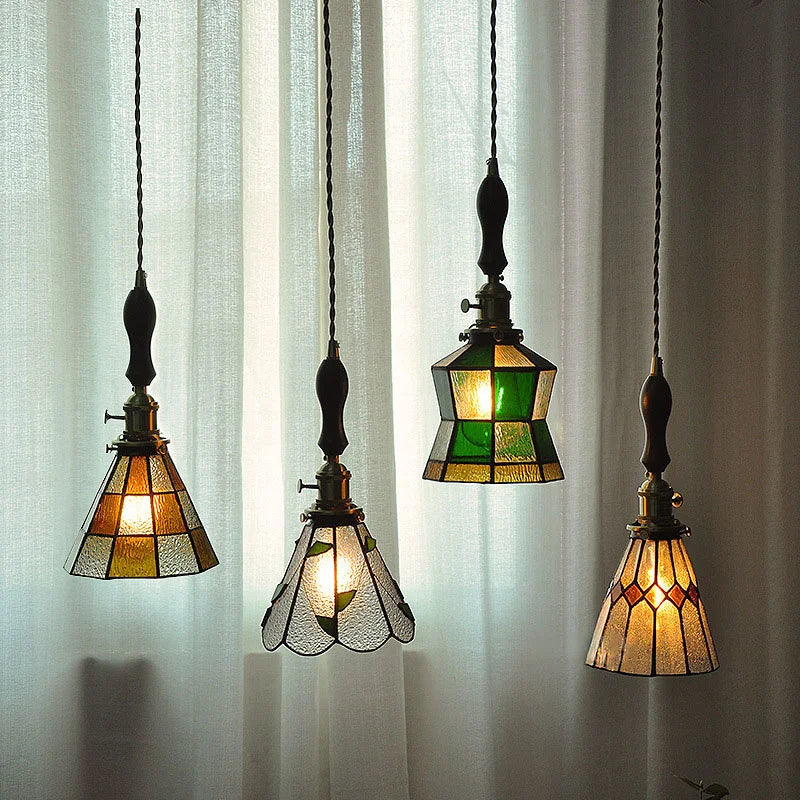 Vintage-Inspired Pendant Light with Handmade Bubble Glass Shade and Wrought Iron Fixture – Elegant Ceiling Hanging Light 2