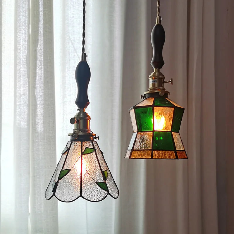 Vintage-Inspired Pendant Light with Handmade Bubble Glass Shade and Wrought Iron Fixture – Elegant Ceiling Hanging Light 3