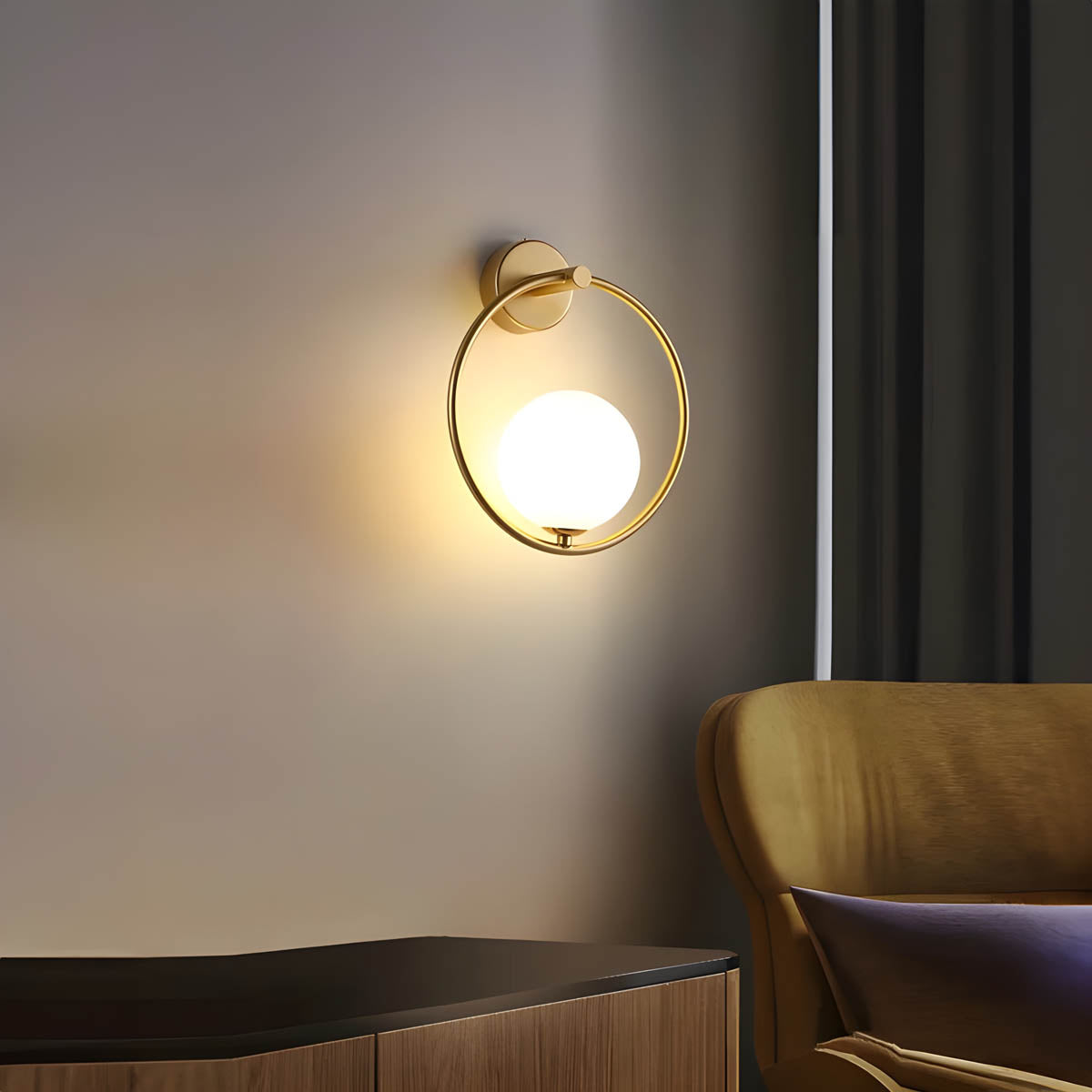 ORLIN Wall-Mounted LED Lamp with Iron and Glass Design - Styyler