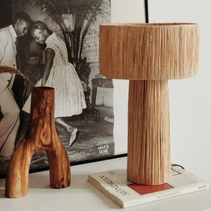 WickerGlow | Elegant Handcrafted Wicker Table Lamp for Bedroom and Living Room 1