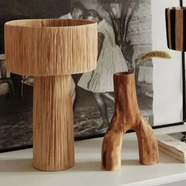 WickerGlow | Elegant Handcrafted Wicker Table Lamp for Bedroom and Living Room 3