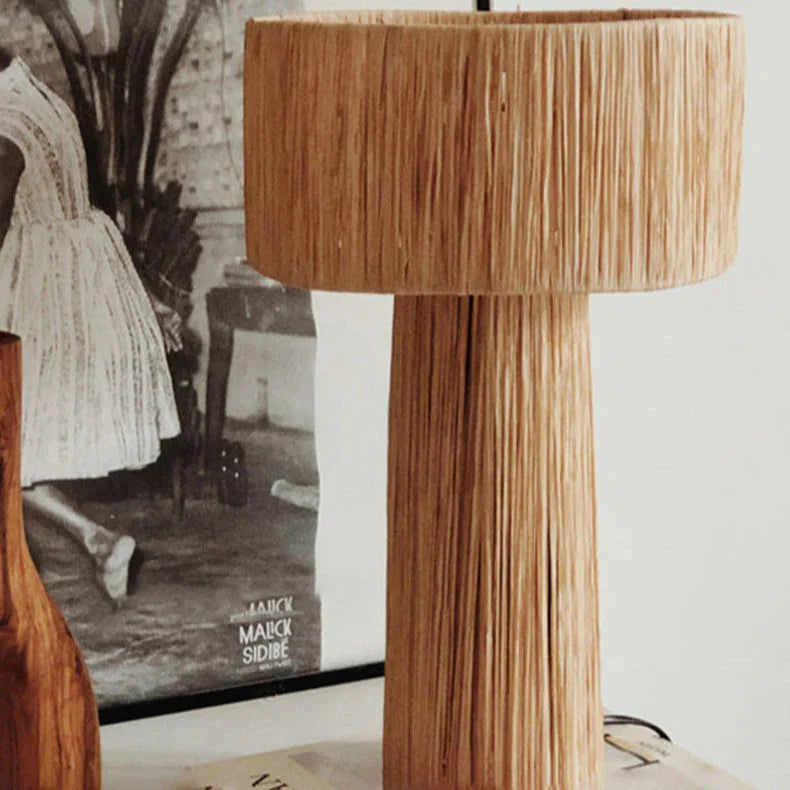 WickerGlow | Elegant Handcrafted Wicker Table Lamp for Bedroom and Living Room 4
