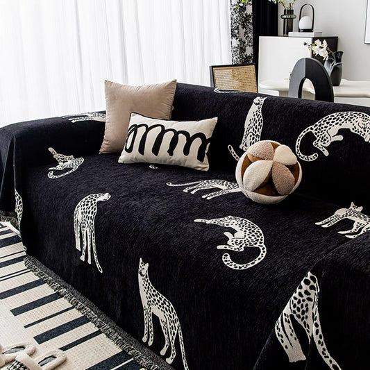 Wild Elegance Leopard Print Sofa Cover | Soft Durable Fabric Slipcover | Machine Washable