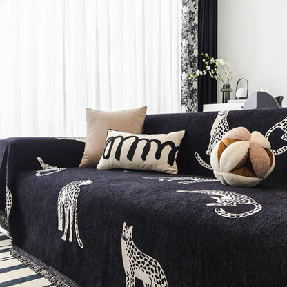 Wild Elegance Leopard Print Sofa Cover | Soft Durable Fabric Slipcover | Machine Washable