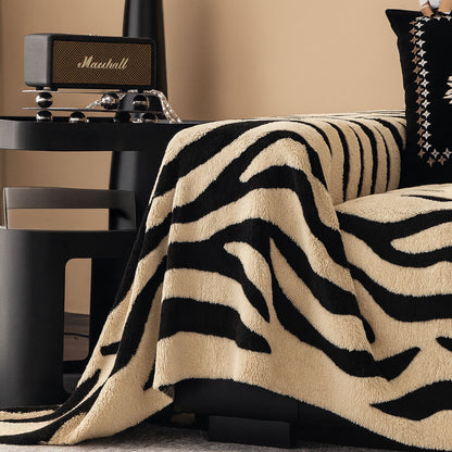 ZEBRA Plush Feel Zebra Print Sofa Cover – Bold, Soft and Stylish - Styyler