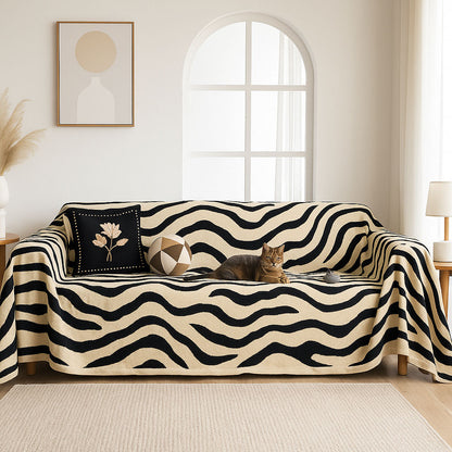 ZEBRA Plush Feel Zebra Print Sofa Cover – Bold, Soft and Stylish - Styyler