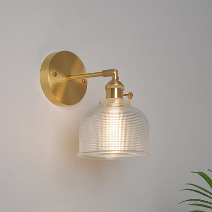 Velora Retro Brass & Glass Wall Light | Vintage Adjustable Sconce Lamp